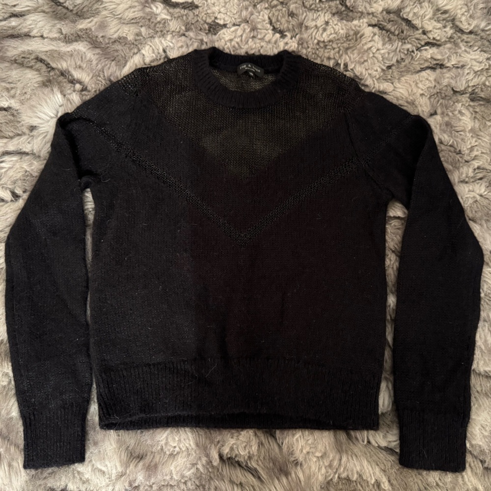 Classic Mohair/Alpaca Rag and Bone Sweater w/ V detail
